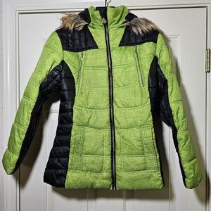 Girl’s COOGI AUSTRALIA WINTER Puffer Jacket COAT SIZE 14-16 Lime Green
